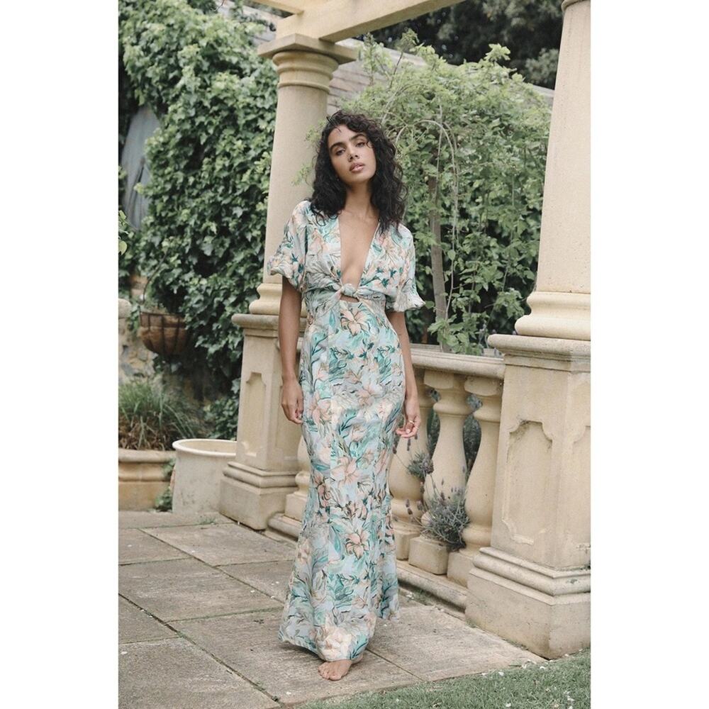 SIGNIFICANT OTHER Floral Linen Maxi Dress